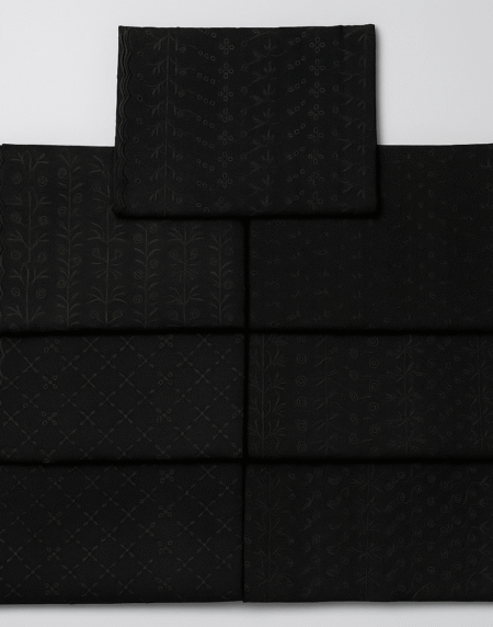 Elegant and Beautiful Black Chikankari Machine Embroidery Pure Lawn Chadar with Tarkashi Work Shawl